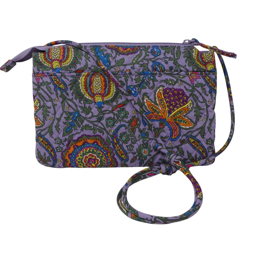 Vera Bradley Foxbury Quilted Cotton Marrakesh Cotton Purple Crossbody Purse